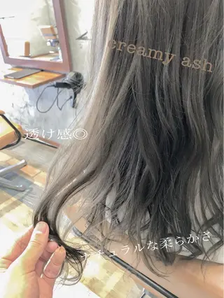 セミロング カラー 💘トレンドスタイル 💘透明感ヘアのヘアスタイル