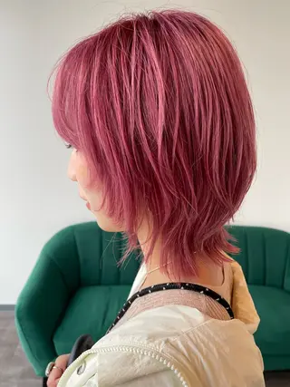 ミディアム カラー 艶カラー🌙縮毛矯正 /ボブ【Reina】のヘアスタイル