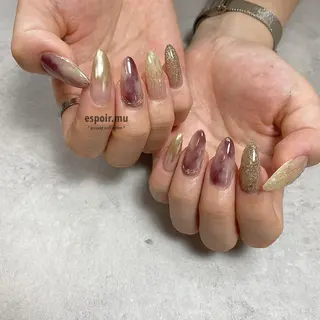 ロング ネイル espoir. muのネイルデザイン