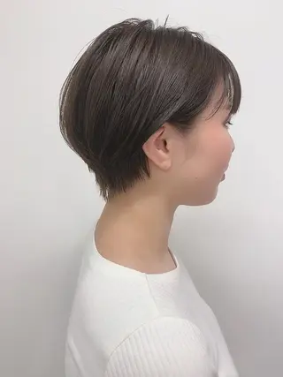 ショート カラー 色白に見える暗髪 梅田・増田のヘアスタイル