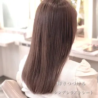 セミロング パーマ 安井　昴 💫ブリーチ縮毛矯正のヘアスタイル