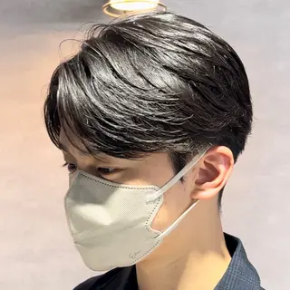 ショート カラー パーマ メンズ センターパート マスターかずまのヘアスタイル