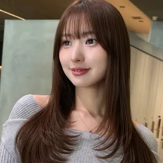 セミロング 韓国ヘア/美髪矯正/ Haruna🦋のヘアスタイル