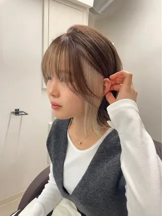 ミディアム カラー hachiyama rinaのヘアスタイル