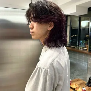 ミディアム カラー メンズ mellow所属・顔周りデザイン/ ハイトーン/多田悠馬のヘアスタイル