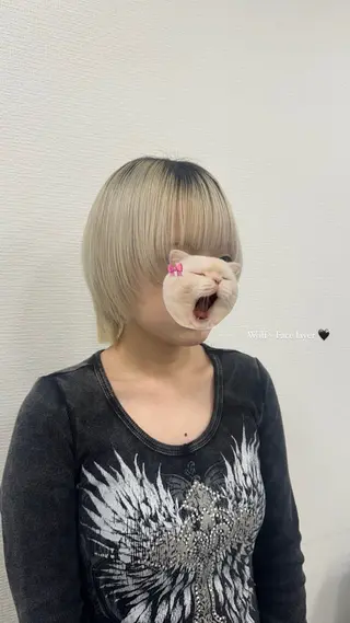 ショート 透ける透明感カラー 🤍anju🎀のヘアスタイル