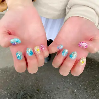 ショート カラー パーマ ヘアアレンジ メンズ キッズ ネイル マツエク・マツパ アイブロウ Salon Kのネイルデザイン