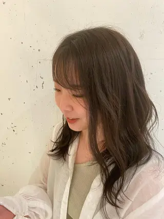 セミロング カラー ナチュラル/韓国💎 haruka 💎のヘアスタイル