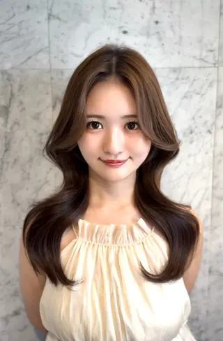 ロング WATARU/ 韓国風巻き髪のヘアスタイル