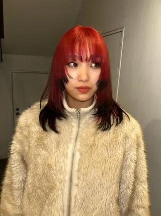 ミディアム カラー hen所属・心斎橋/レイヤー/ ブリーチ/モエのヘアスタイル