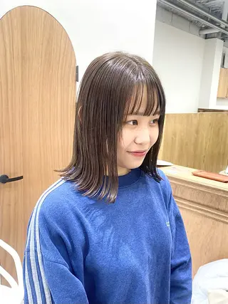 ミディアム カラー ヘアアレンジ ハル🌸柔色/ ブリーチなし/艶髪のヘアスタイル