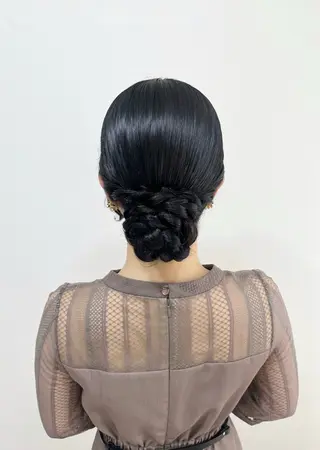 セミロング ヘアアレンジ ヘアセットサロン /上坪愛美のヘアスタイル