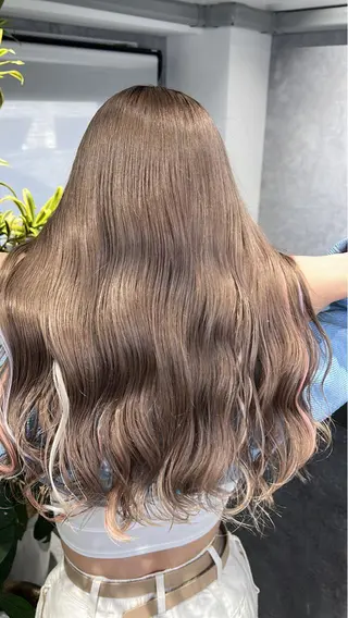 セミロング カラー mimiiy梅田 中崎町ハイトーンのヘアスタイル