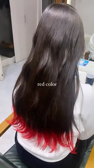 カラー ヘアアレンジ 🕯コバ/レイヤー/ 美髪縮毛🕯のヘアスタイル