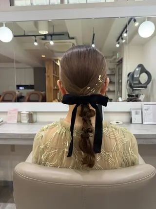 セミロング ヘアアレンジ 韓国風パーマ/ヘア セット/店長みづきのヘアスタイル