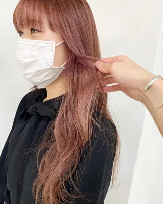 セミロング カラー レイヤーウルフ エクステ磯部のヘアスタイル