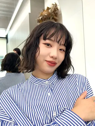 ミディアム パーマ 宮嶋 蓮のヘアスタイル