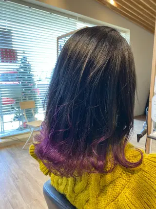 セミロング カラー 関口 友行のヘアスタイル