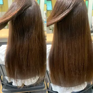 ロング パーマ hub hair レイヤー/透明感のヘアスタイル