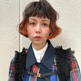 ショート カラー レイヤーカット⭐️ ブリーチ桑原 日花理のヘアスタイル