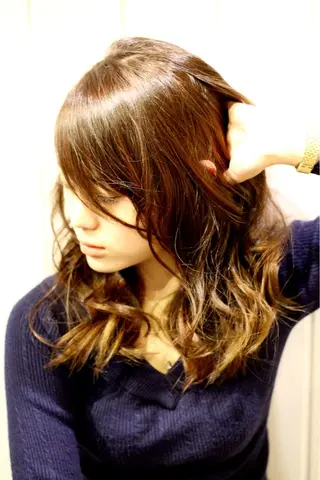 セミロング カラー パーマ BANDE所属・BANDE 水崎 悟のヘアスタイル