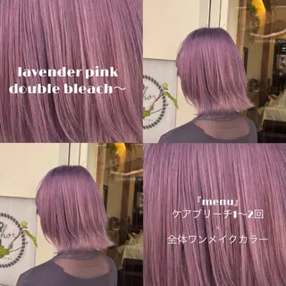 ショート カラー ピンク🌸/暖色/ ブリーチ/横浜/金光のヘアスタイル