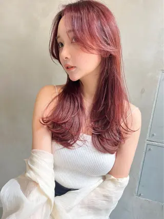 セミロング カラー Ameri所属・艶髪／韓国ヘア🎀 Kanon︎︎⁺.のヘアスタイル