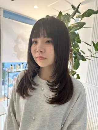 ミディアム カラー La fith hair sept 銀座店所属・KOGA／ パーマモデル募集のヘアスタイル