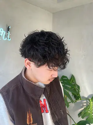 ショート パーマ メンズ Ameri 新宿所属・新宿/透明感カラー/ 髪質改善/桜良のヘアスタイル