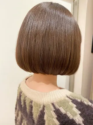 ミディアム カラー 韓国ヘア顔周りカット 艶髪ベージュtamaのヘアスタイル