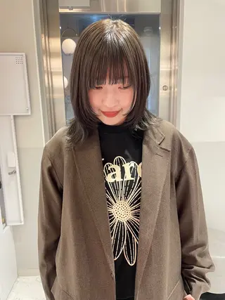 ミディアム カラー satsuki 暖色・ブラウンカラーのヘアスタイル