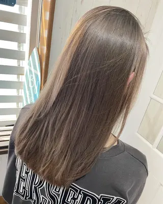 セミロング カラー 西川 敏夫のヘアスタイル