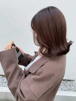 ミディアム Rinka/梅田/ 透け感カラー🤎のヘアスタイル