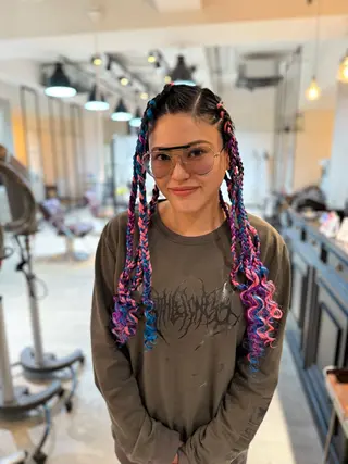 ロング カラー パーマ ヘアアレンジ メンズ キッズ BRAIDS💎愛子 大人ハイライト💎のヘアスタイル