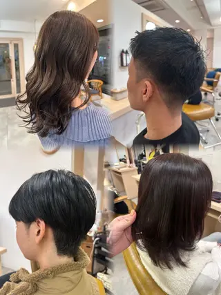 セミロング カラー メンズ 立川 芽依のヘアスタイル