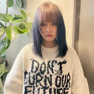 ミディアム カラー 花香竜太/エクステ /ハイトーンカラーのヘアスタイル