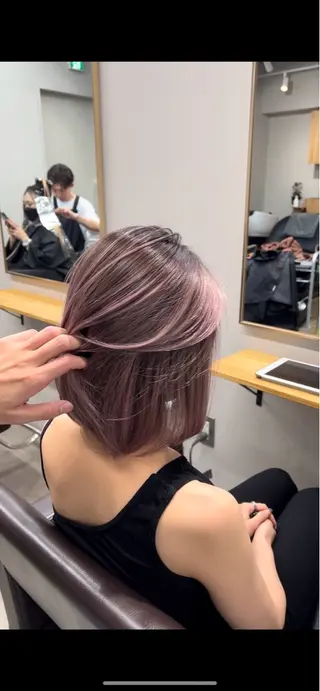 ミディアム カラー バレイヤージュ /ハイライト/もときのヘアスタイル