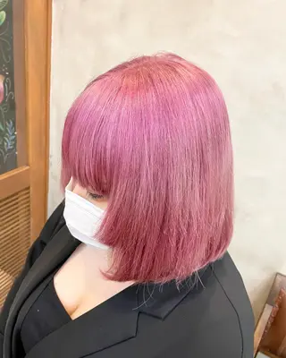 ショート カラー ヘアアレンジ 【ピンク/韓国ヘア/ ヘアセット】亜海のヘアスタイル