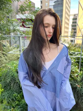 ロング カラー パーマ ヘアアレンジ 二ヶ月綺麗が続く デザイン/星野六三四のヘアスタイル