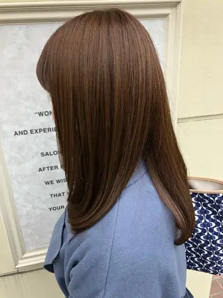 セミロング レイヤー/韓国/ボブ 縮毛矯正/畠中ケントのヘアスタイル