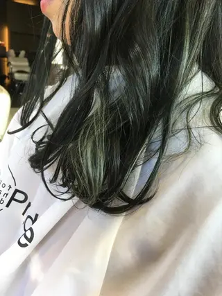 ミディアム カラー 白髪ぼかしハイライト 柳川拓哉のヘアスタイル