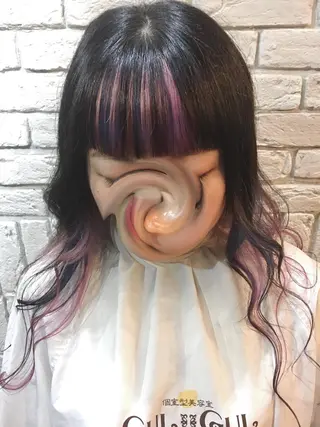 セミロング カラー パーマ ヘアアレンジ 🦉静かに過ごしたい 方、個室席🦉タナカのヘアスタイル