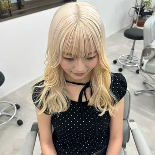 ミディアム カラー REAL 心斎橋所属・ブリーチ/ベージュ /ピンク🦋ナツミのヘアスタイル