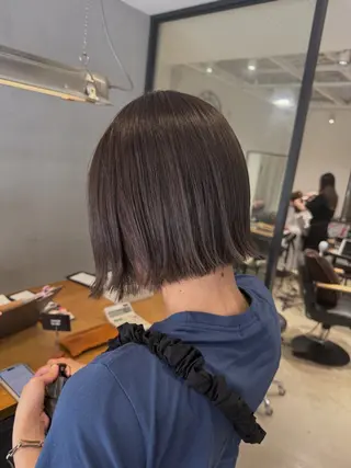 ショート カラー 暖色カラー🍊 ボブ🌿顔周りcutのヘアスタイル