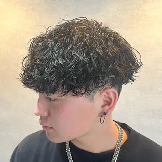 ショート カラー パーマ ヘアアレンジ メンズ 仕上がり満足度No. 1🔥BLUCK🔥のヘアスタイル
