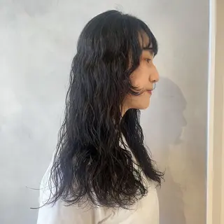 ロング パーマ ボブ/ベージュ/ パーマ🪿近森ゆいのヘアスタイル