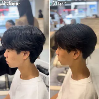 ミディアム パーマ メンズ 🔮メンズ縮毛矯正 毛流れパーマ💎竹永のヘアスタイル