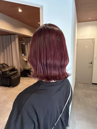 ミディアム カラー waku所属・豊橋/菜月/ブリーチ /艶カラーハイトーンのヘアスタイル