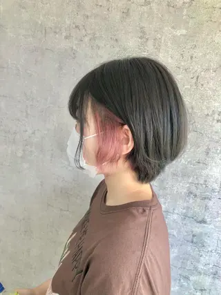 ショート カラー パーマ ヘアアレンジ メンズ キッズ ネイル マツエク・マツパ eir心斎橋店所属・エビスザキレン／メン ズ／心斎橋🌳のヘアスタイル