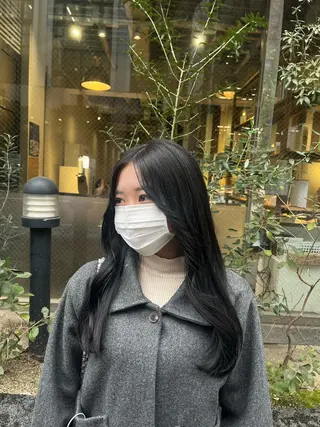 カラー えんぐちとも／透明感 カラー／博多ボブのヘアスタイル